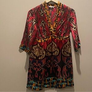 2/$40 CABI Colorful Silk Dress size XS